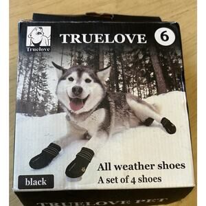 Dog Shoes Large All Weather Hot Surfaces Snow Cold Waterproof Black True Love